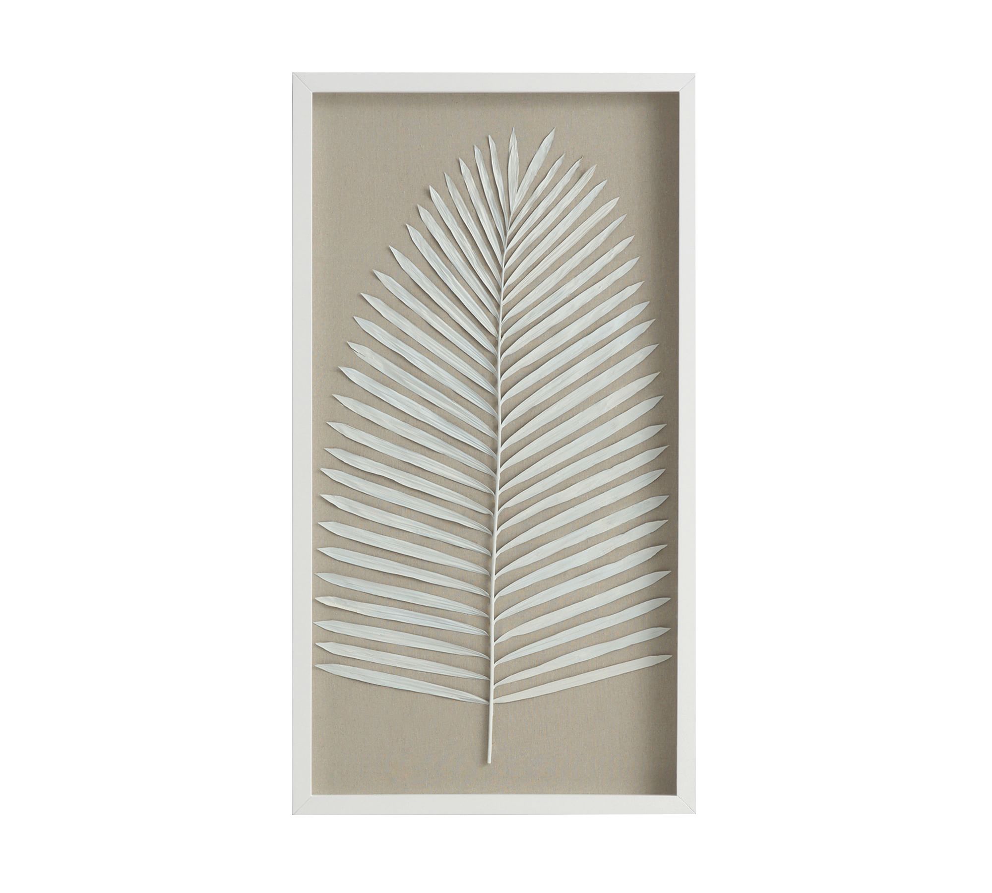 Palm Leaf Shadow Box Wall Art - Black