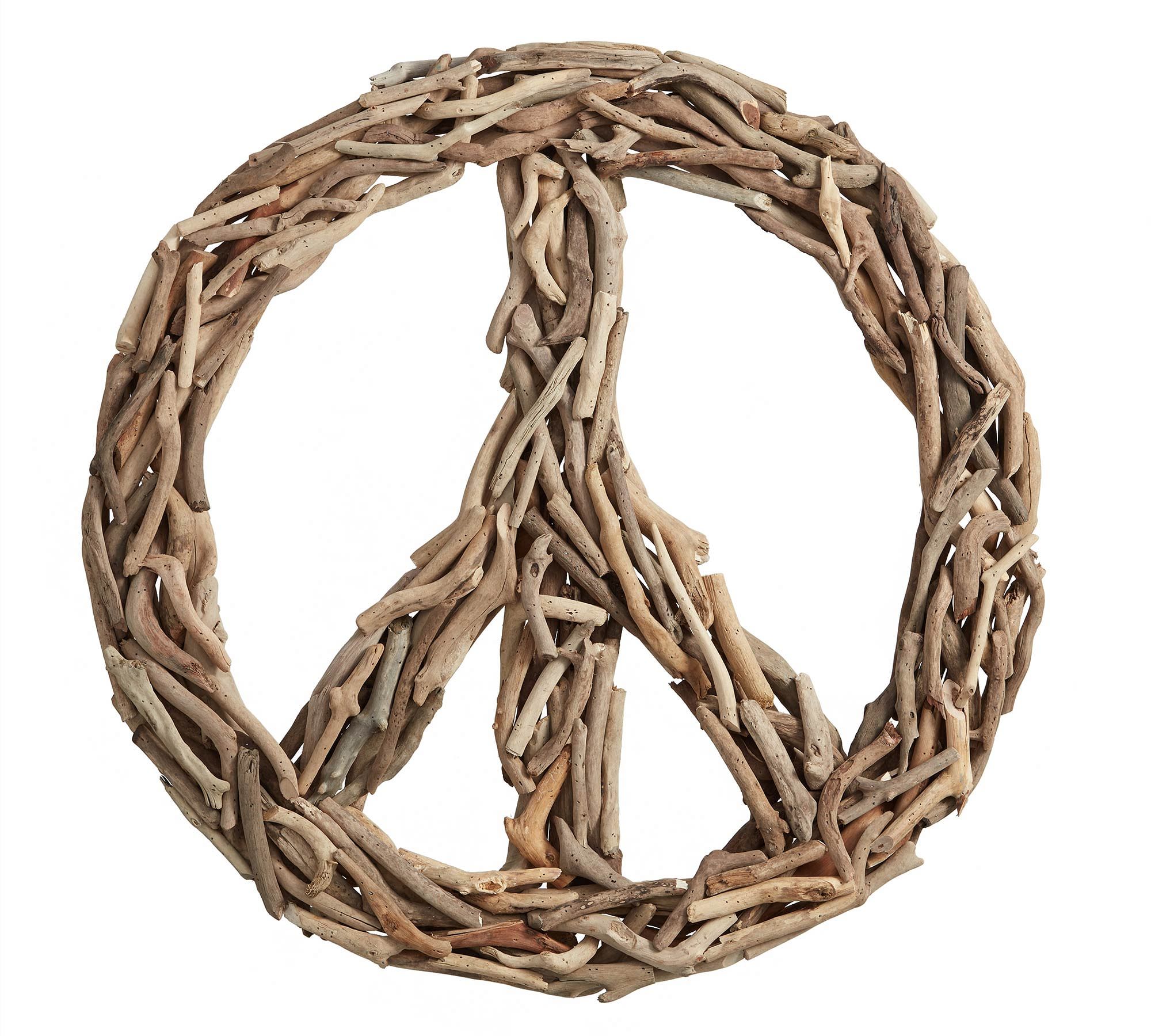 Driftwood Peace Sign Wall Art - 36