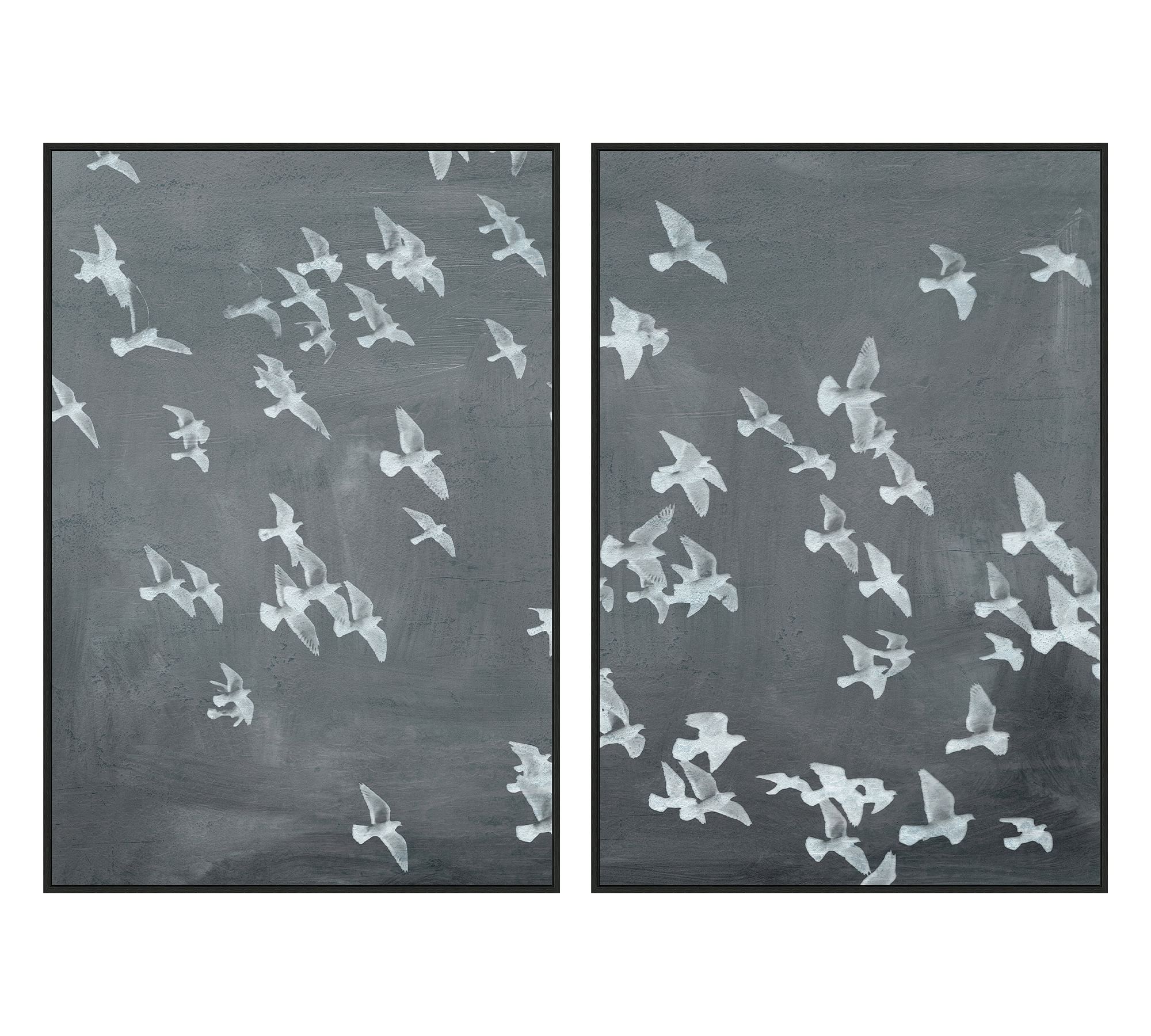 Graphite Flock Framed Wall Art Prints