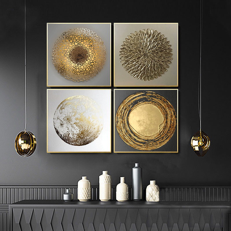 Abstract Black Golden Line Texture Poster Vintage Minimalist Wall Art Canvas Painting Modern Luxury Living Room Home Decor - 副本