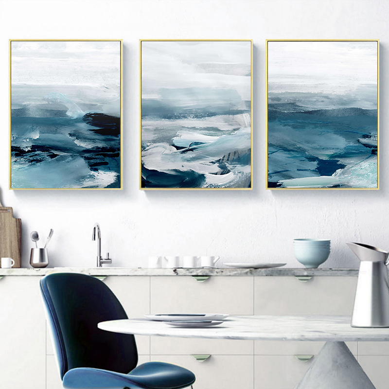 Abstract Ocean Landscape Wall Art Canvas Painting Minimalist Nordic Poster Print Decorative Picture Living Room Home