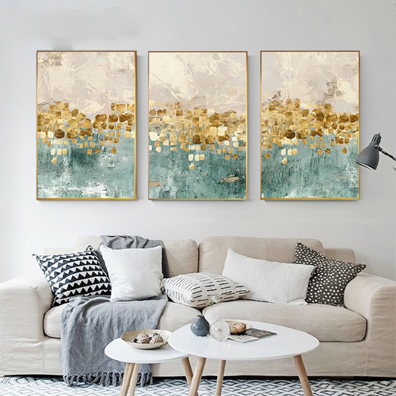 Abstract Golden Star Canvas Painting Decoracion Salon Wall Art Home Decoration