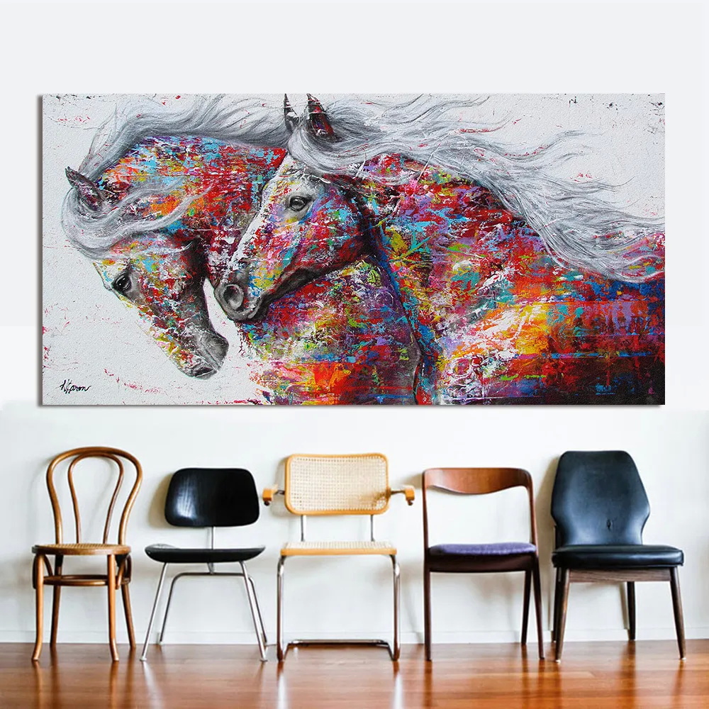 Wall Art Canvas Painting Running Horse Picture Poster Prints Animal Home No Frame