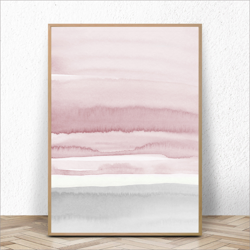 Abstract Art Posters And Prints Wall Canvas Painting Watercolor Blush Pink Pictures Living Room Home Decoration