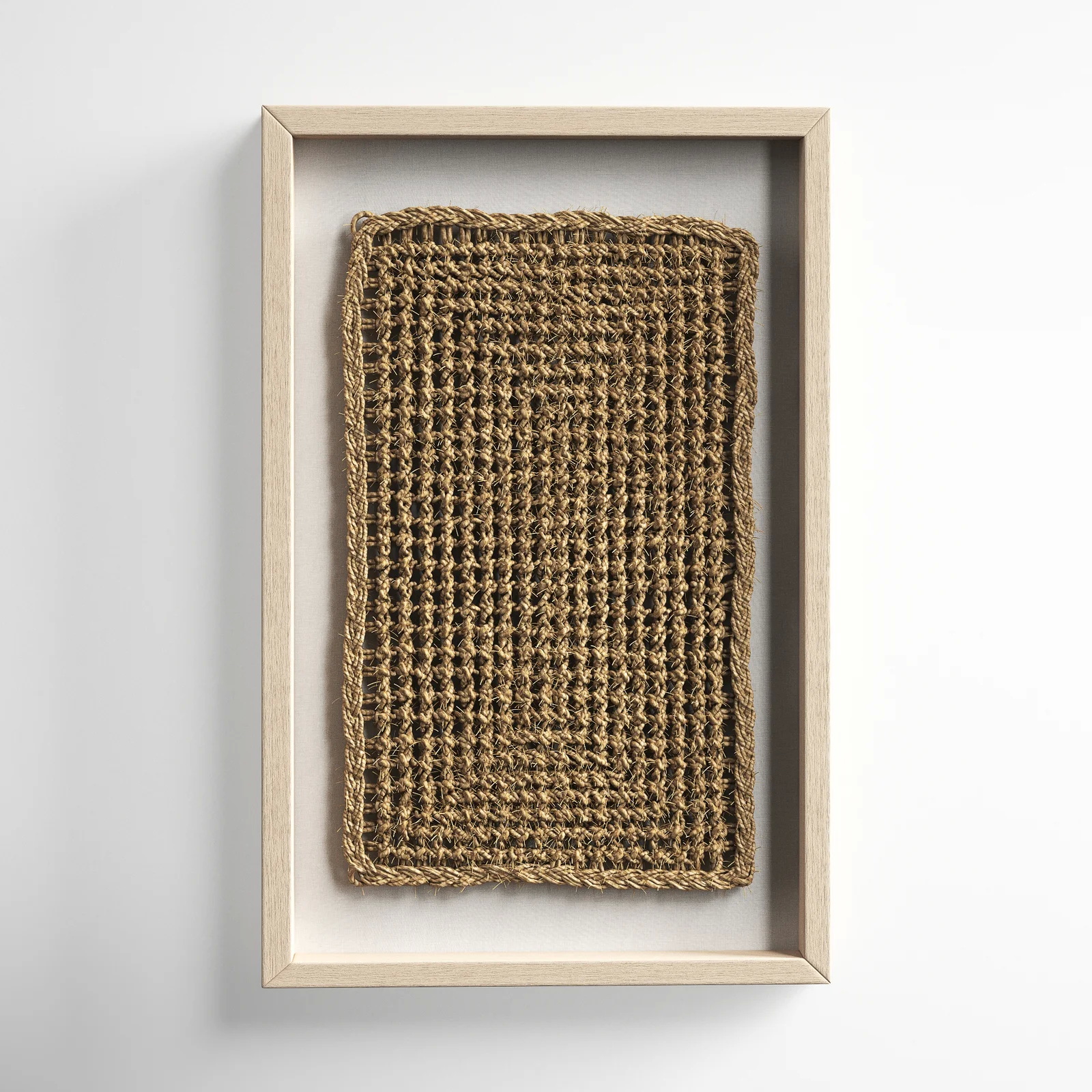 Rectangular Shadow Box with Rope Abstract Wall Décor