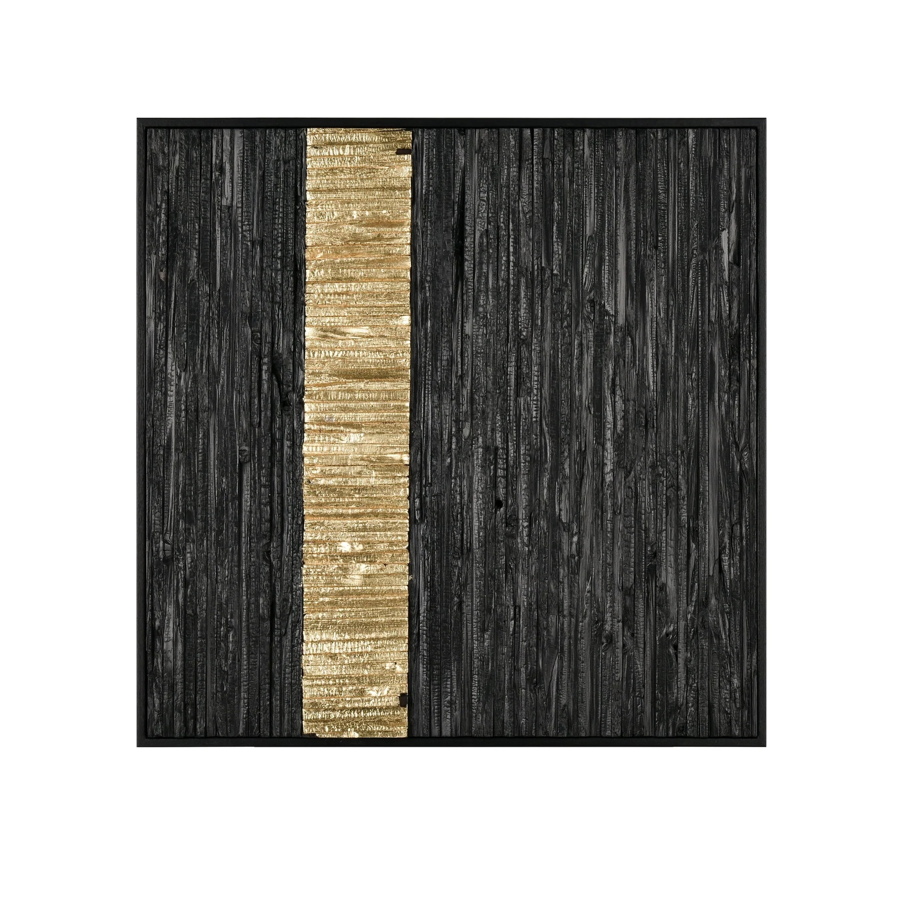 Stripe Wood Dimensional Wall Art - Black/White