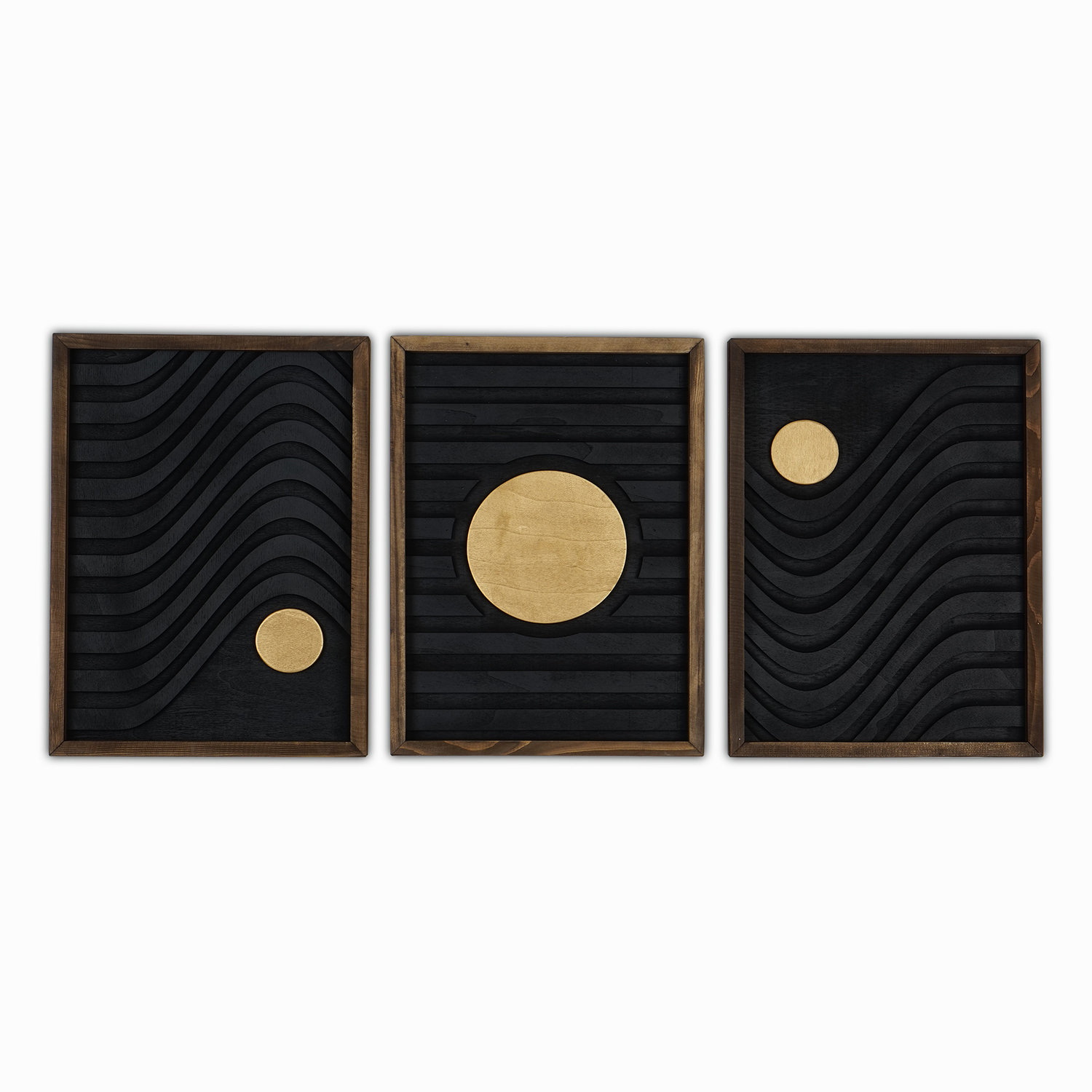 3 Set Wood Geometric Wall Art Set