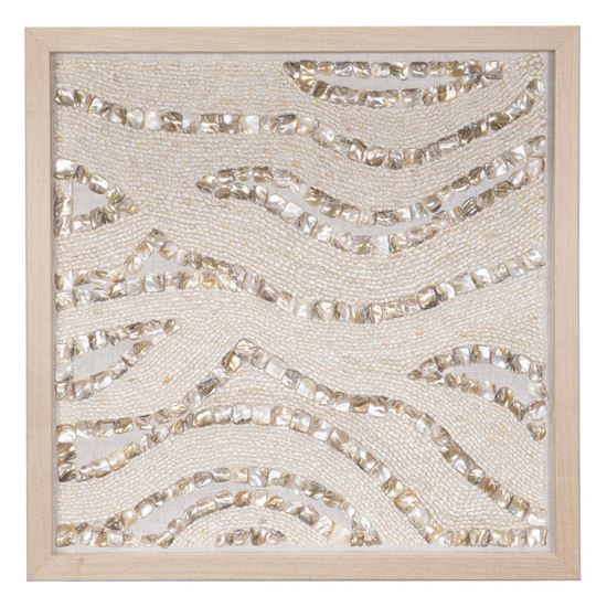 Handmade Pearl & Seashell Shadow Box Wall Decor 