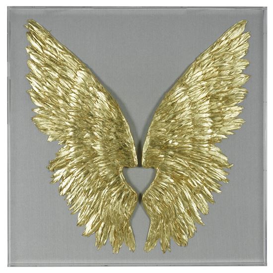 Gold Wings Acrylic Shadow Box Wall Décor