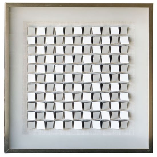 White Abstract Geometry Shadow Box Wall Décor