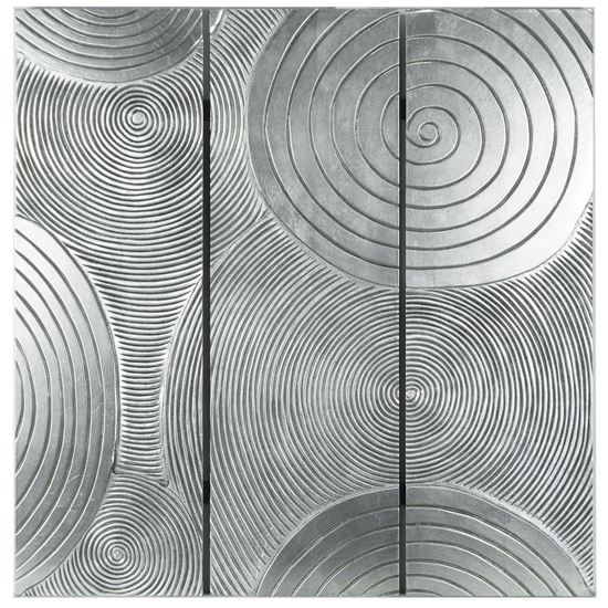 Abstract Silver Pine Wood Plaque Wall Décor