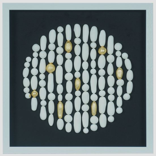 White Clay Beads Shadow Box Wall Décor  23.62