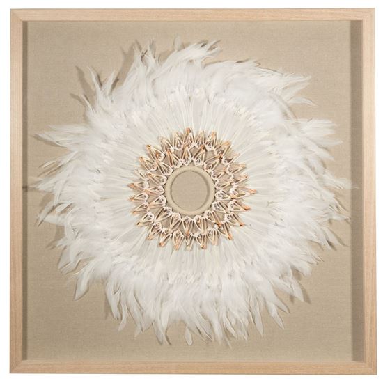 Feather & Shell Wreath Shadow Box Wall Décor 31.50