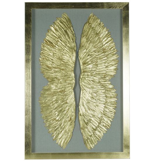 Dual Gold Wings Shadow Box Wall Décor 47.24