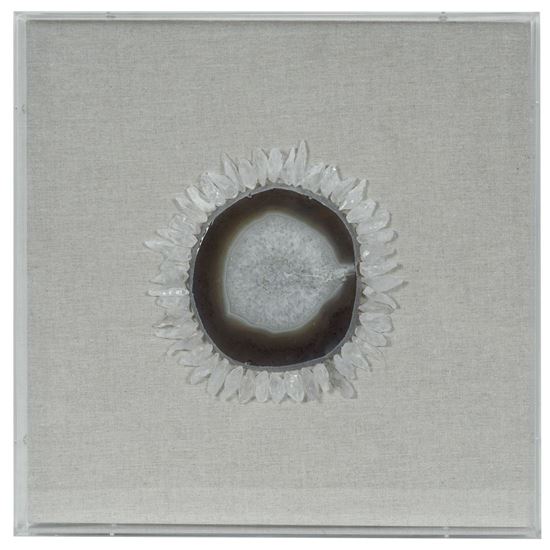 Quartz Sunflower Shadow Box Wall Décor 15.75