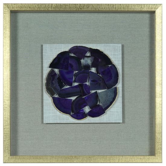 Shattered Agate Shadow Box Wall Décor (Purple)23.62