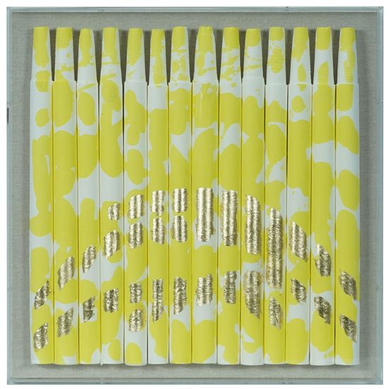 Color Splash on Xuan Paper Shadow Box Wall Décor (Yellow) 19.69