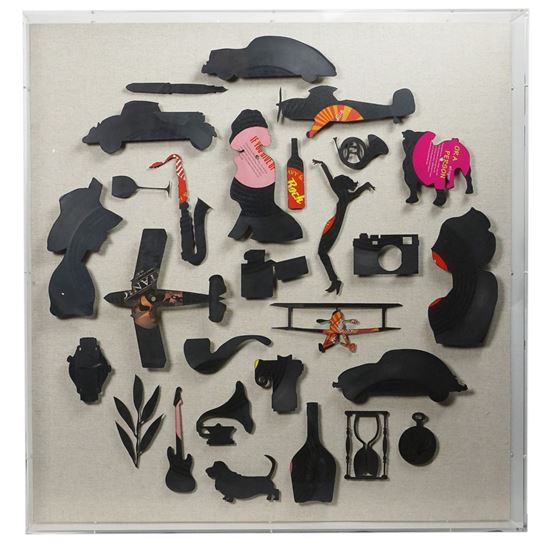 1940s Silhouette Shadow Box Wall Décor  31.50